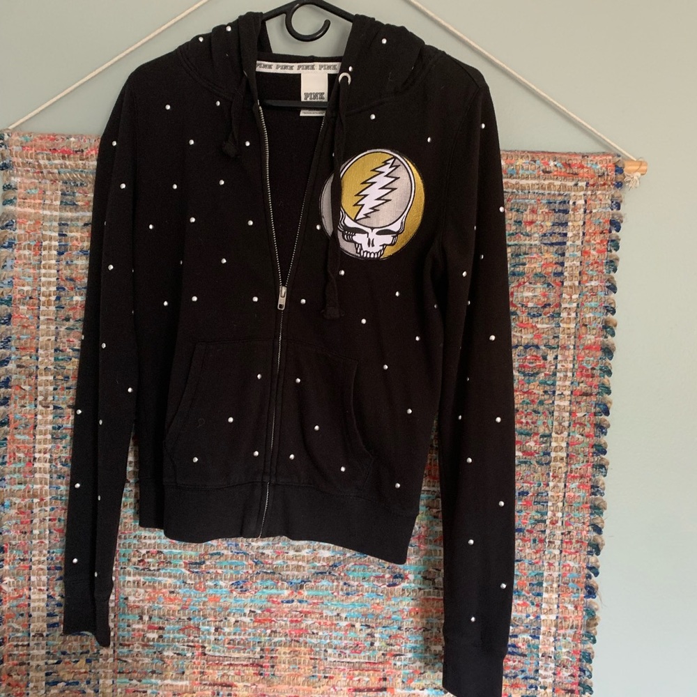 Up-cycled P!NK studded hoodie